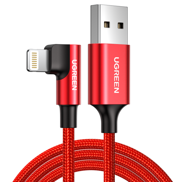 Ugreen MFi Certification Right Angel Lightning to USB A Cable